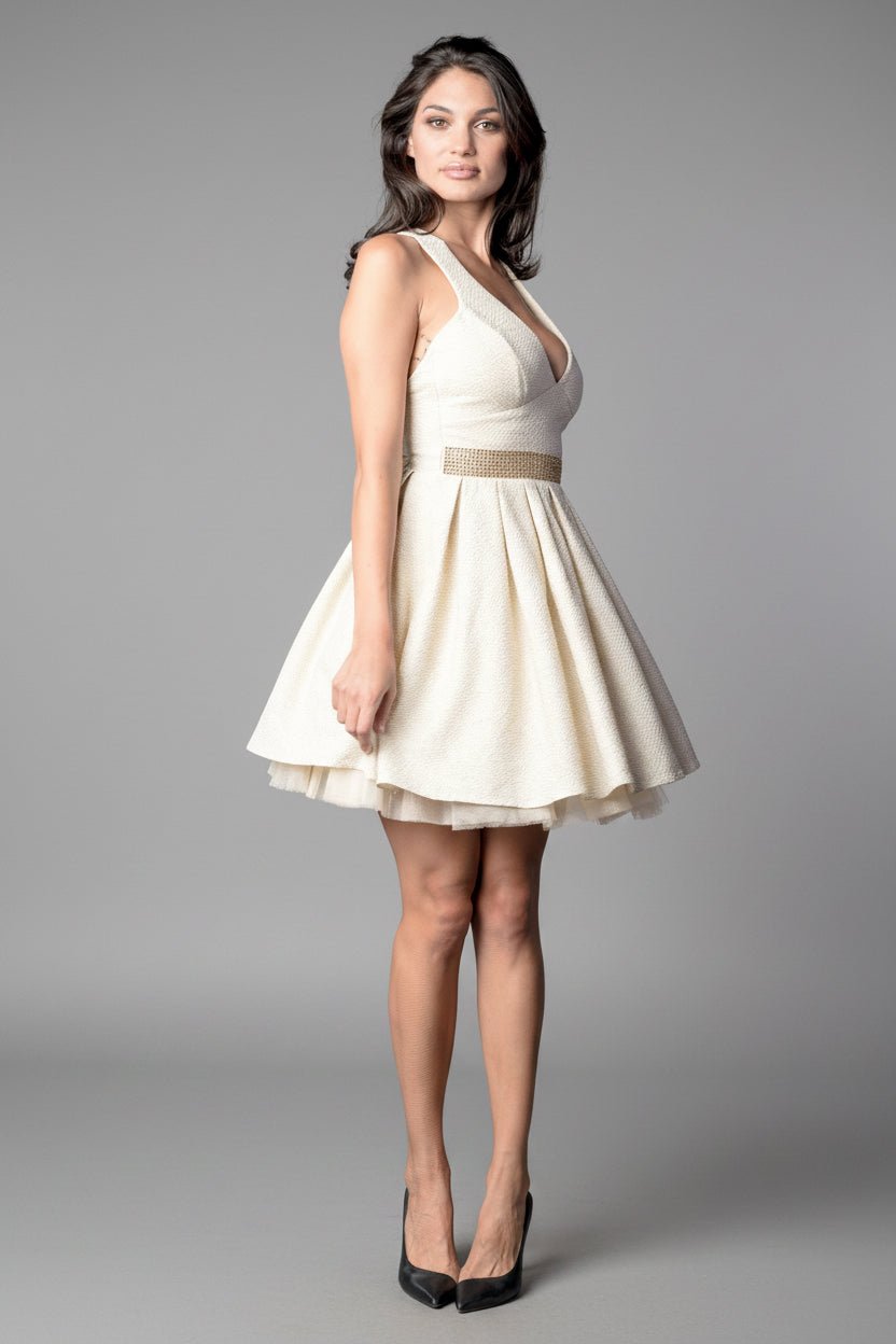 Haljina koja pravi figuru u sekundi – Beige glow mini dress