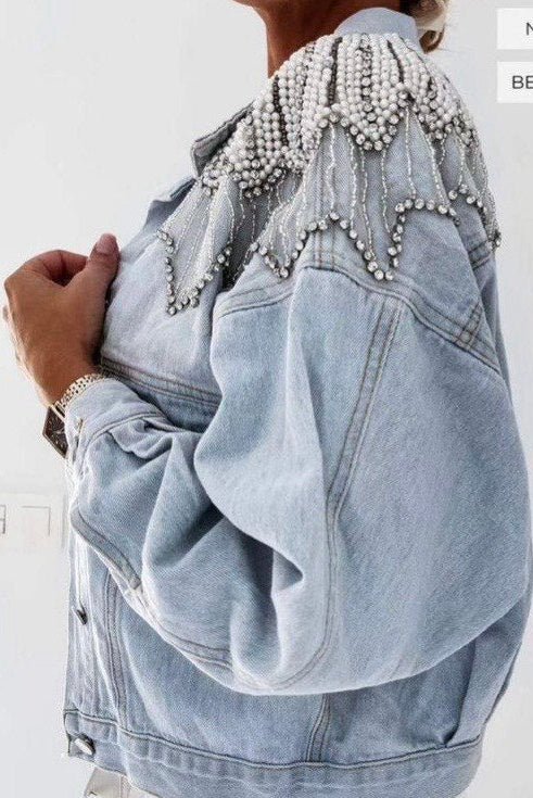 Svijetla traper jakna s perlama – Italian Denim