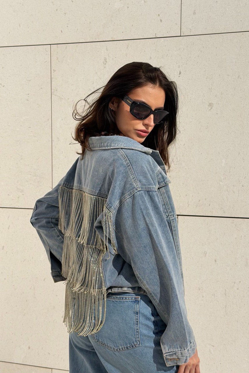Statement jeans jakna s resama – Turn Heads jacket