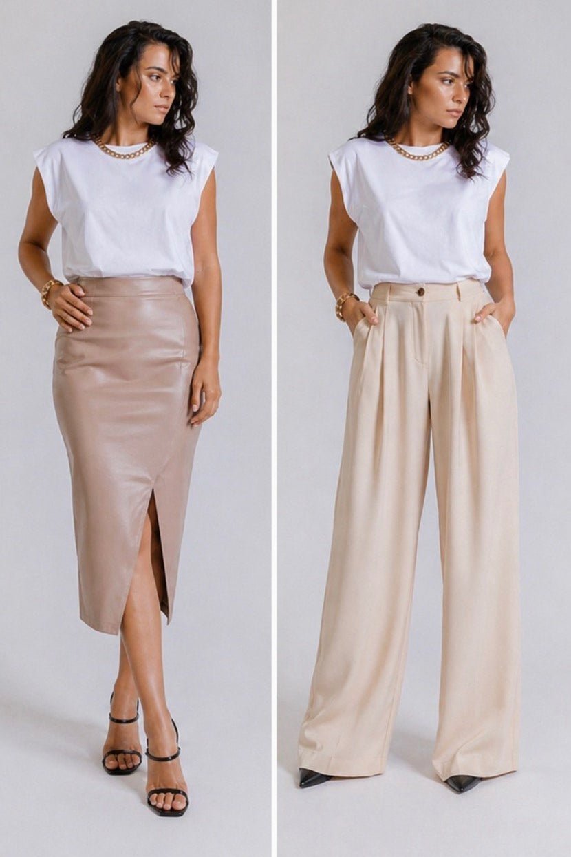 Oversized majica s naramenicama – Chain Detail look