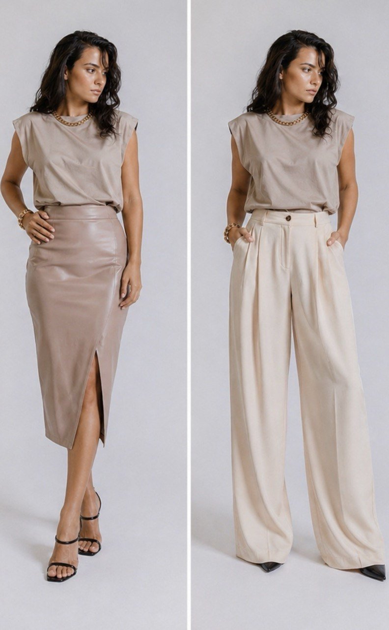 Oversized majica s naramenicama – Chain Detail look