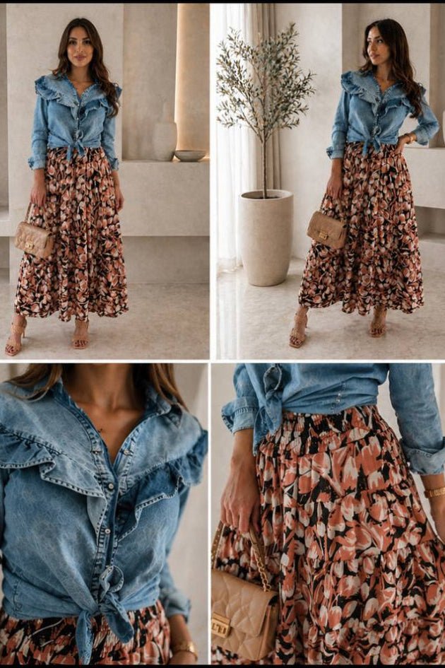 Alise – denim košulja s volanima